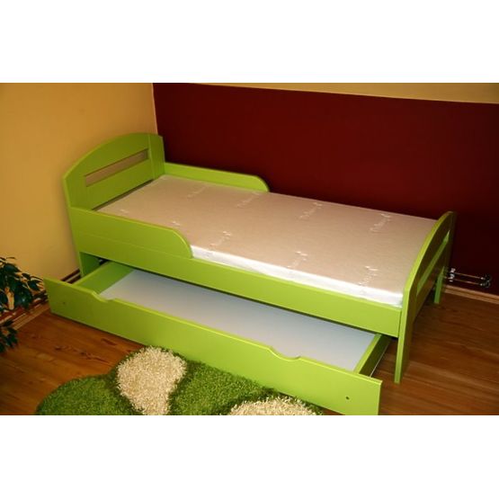 BAZAR Dětská postel s úložným prostorem Timi - zelená - rozměr na matraci 180x80cm