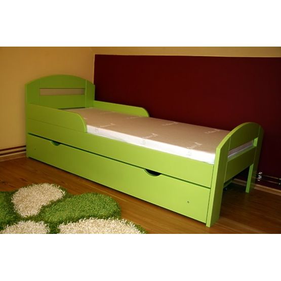 BAZAR Dětská postel s úložným prostorem Timi - zelená - rozměr na matraci 180x80cm