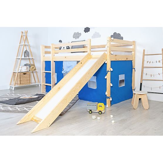 Bazar - Dětská vyvýšená postel Ourbaby Modo se skluzavkou - borovice