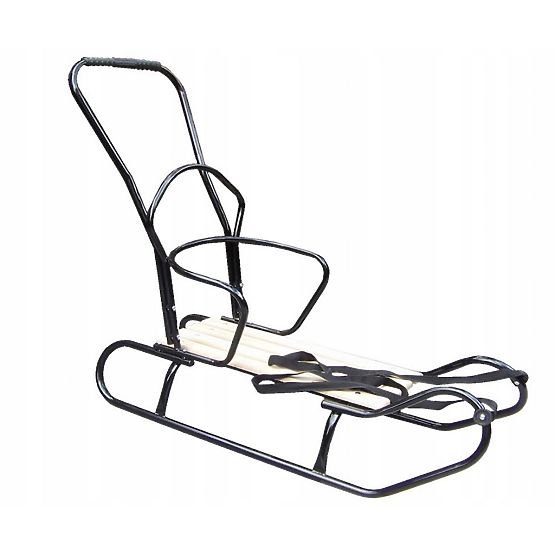 Bazar - Dětské sáňky s opěradlem a fusakem - tmavě šedá / melanž