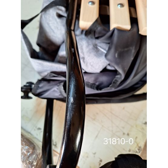 Bazar - Dětské sáňky s opěradlem a fusakem - tmavě šedá / melanž