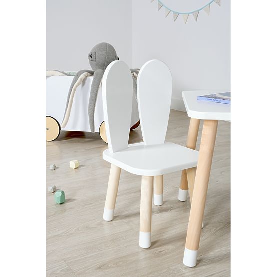 Bazar - Dětský stůl s židlemi - Ouška - bílý