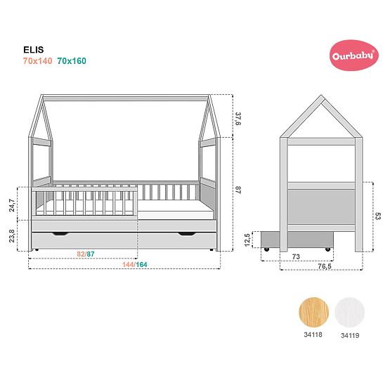 Bazar - Domečková postel ELIS bílá