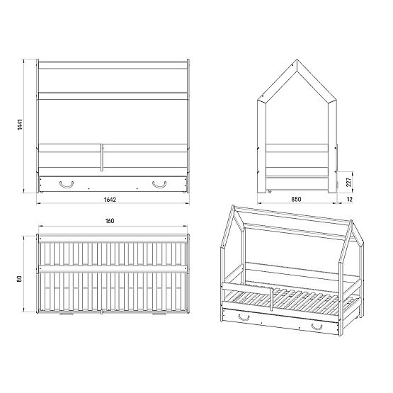 Bazar - Domečková postel Lucky 160x80 - bílá