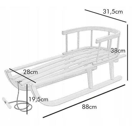 Bazar - Dřevěné sáňky s polstrováním - Les