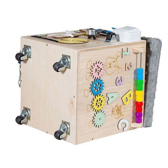 Bazar - Dřevěný Montessori Activity taburet - přírodní / šedý