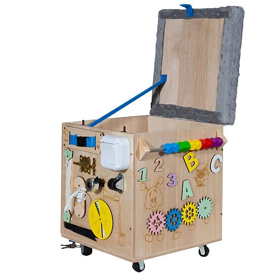 Bazar - Dřevěný Montessori Activity taburet - přírodní / šedý
