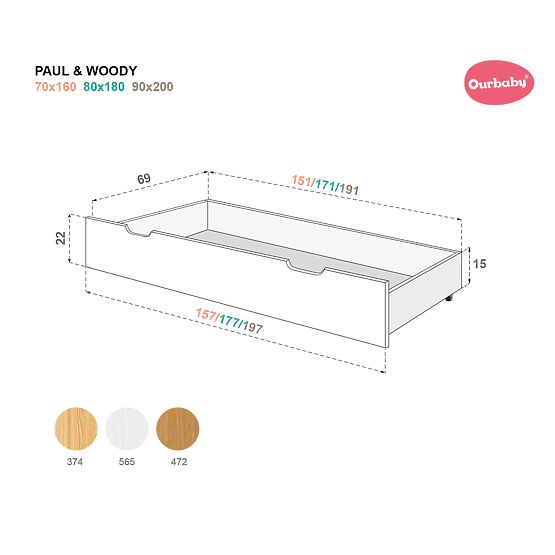 Bazar - Šuplík Paul - bílý