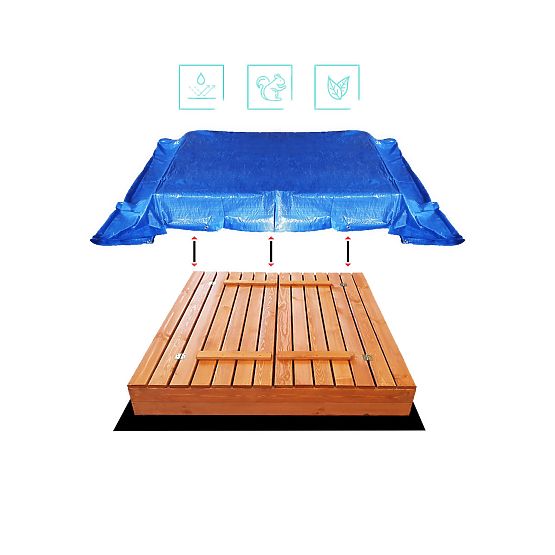 Bazar - Uzavíratelné pískoviště s lavičkami 140 x 140 - impregnované