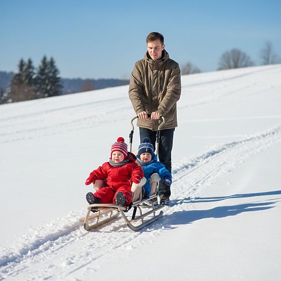 Sáňky pro dvojčata Duo - různé barvy sedátek