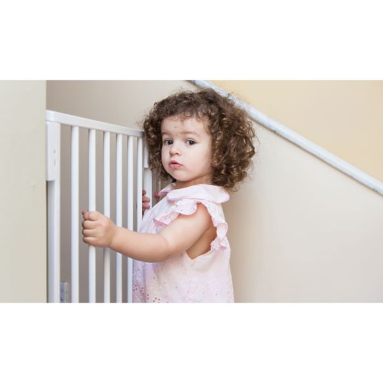 Bezpečnostní zábrana 74-105 cm na schody a dveře ocelové přídavné panely bílá ECOTOYS