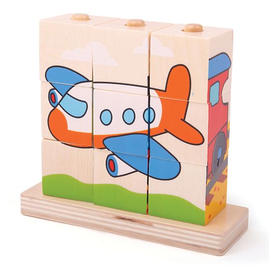 Bigjigs Baby Nasazovací kostky dopravní prostředky