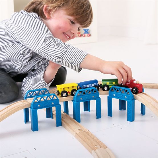 Bigjigs Rail Dřevěné koleje set mostní konstrukce