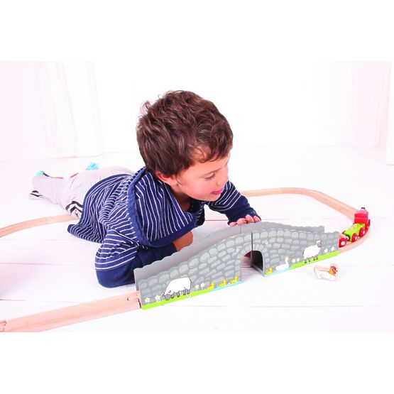 Bigjigs Rail Farma most s tunelem