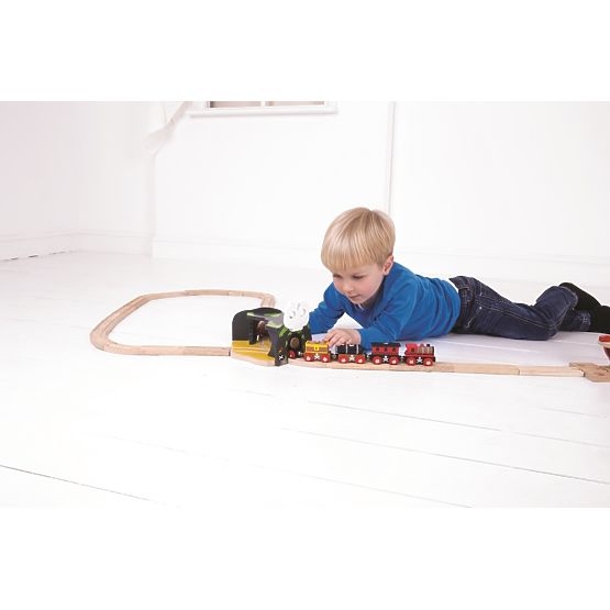 Bigjigs Rail Tunel s výhybkou jeskyně lebka