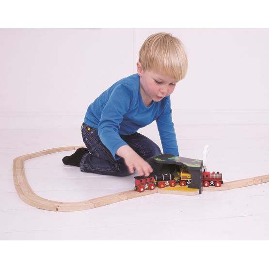 Bigjigs Rail Tunel s výhybkou jeskyně lebka