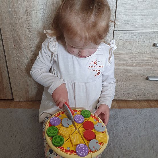 Bigjigs Toys Dřevěná krájecí pizza