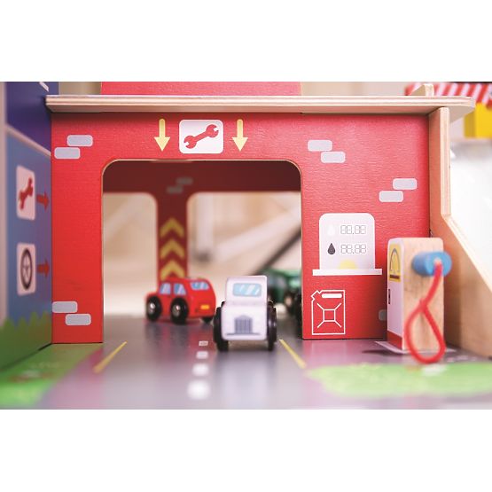 Bigjigs Toys Garáž s parkovištěm