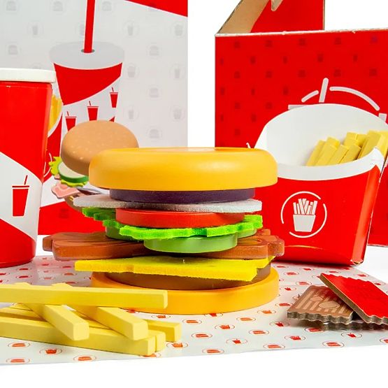 Bigjigs Toys Sada Burger a hranolky