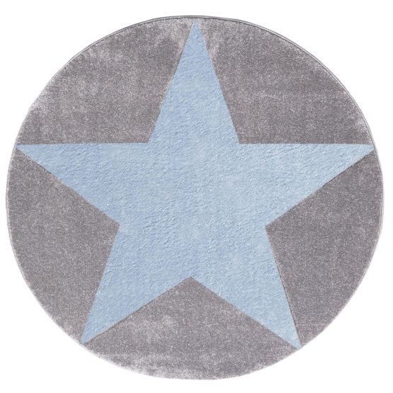 Dětský koberec STAR stříbrno-šedá/modrá
