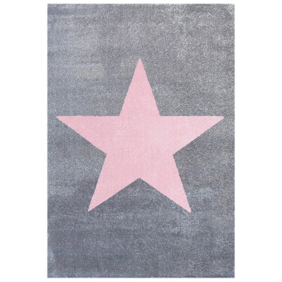 Dětský koberec STAR stříbrná-šedá/růžová
