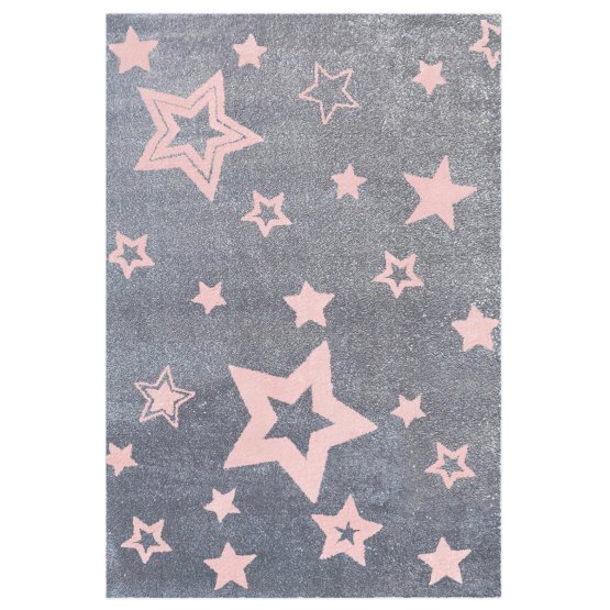 Dětský koberec STARLIGHT stříbrná-šedá/růžová