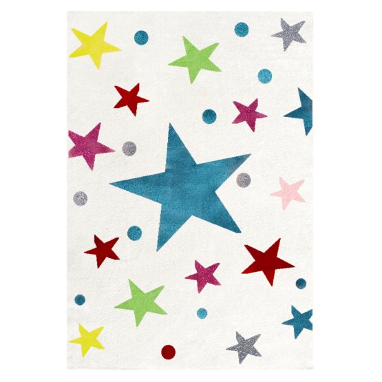 Dětský koberec STARS krémová/multicolor