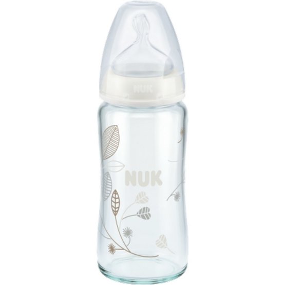Skleněná kojenecká láhev NUK First Choice 240 ml bílá