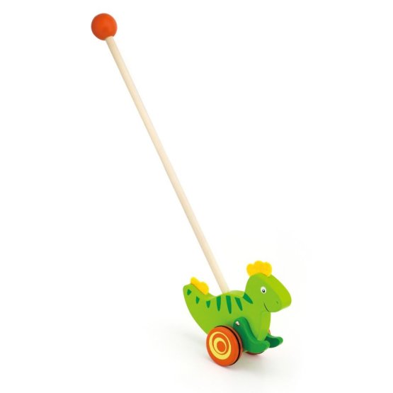Dřevěná jezdící hračka Viga dinosaurus Zelená
