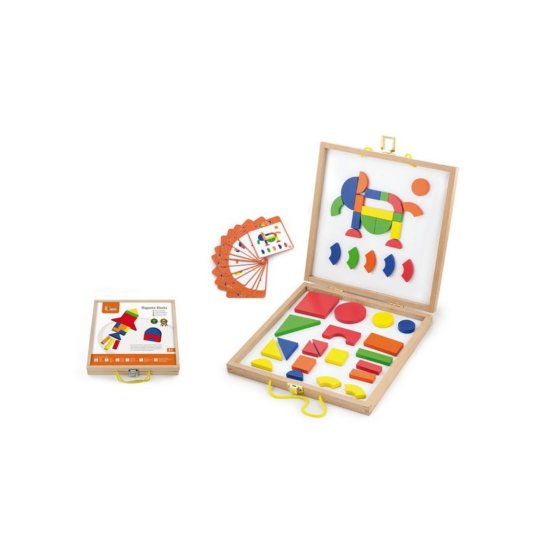 Dřevěný kufřík s magnetickými kostkami pro děti Viga Multicolor