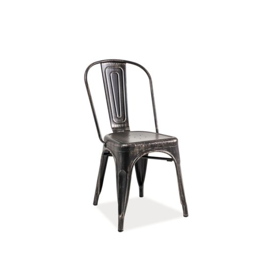 Jídelní židle LOFT černá přetíraná