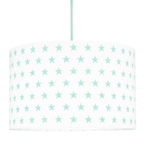 Textilní závěsná lampa Hvězdy - mátová
