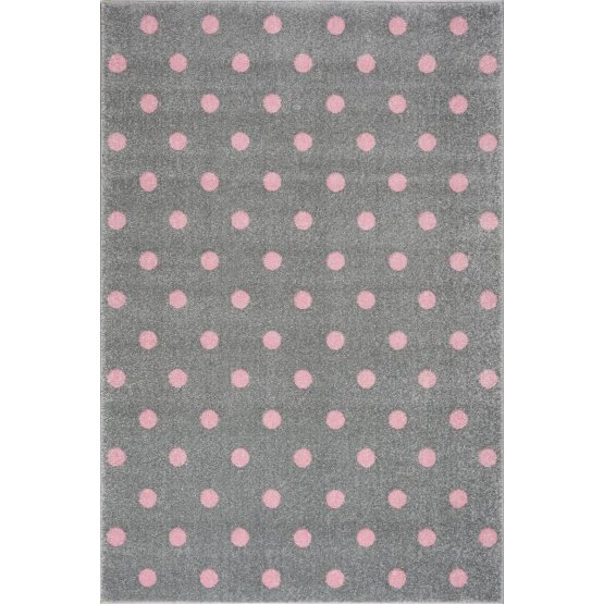 Dětský koberec CIRCLE stříbrnošedý/ růžový