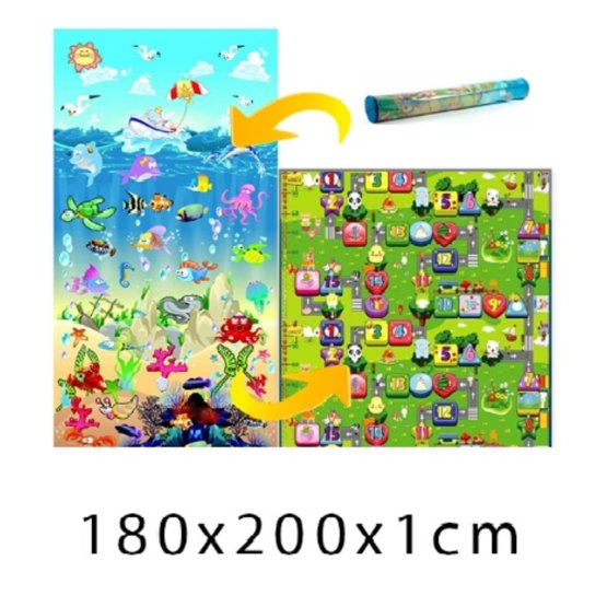 Dětský pěnový koberec - Oceán + Číselná ulička 200x180x1 cm
