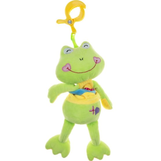 Plyšová hračka s hracím strojkem Akuku žabka Zelená