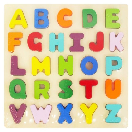 Dětské dřevěné puzzle s úchyty Baby Mix Písmena Dle obrázku