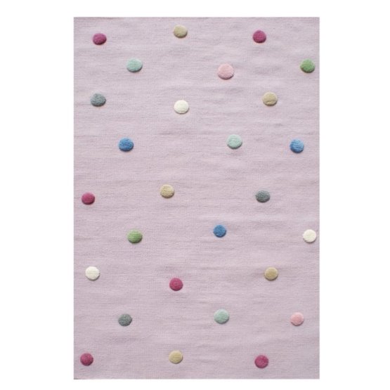 Dětský koberec s puntíky - růžový