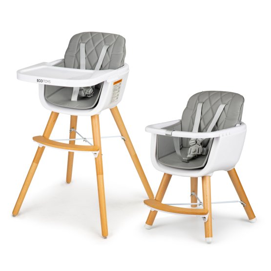 Jídelní židlička Olivie 2v1 - šedá