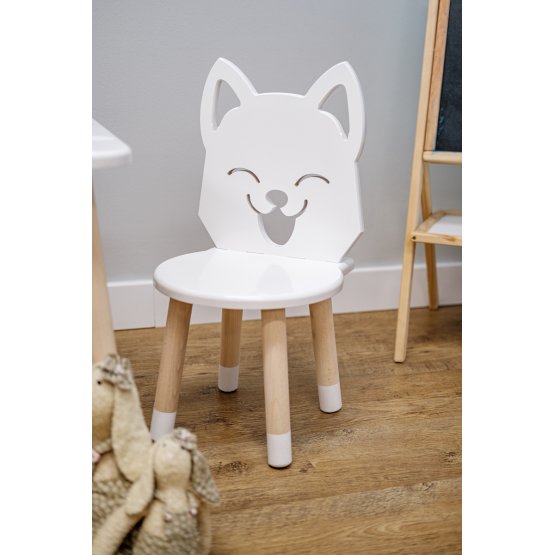 Dětská židlička - Liška - bílá