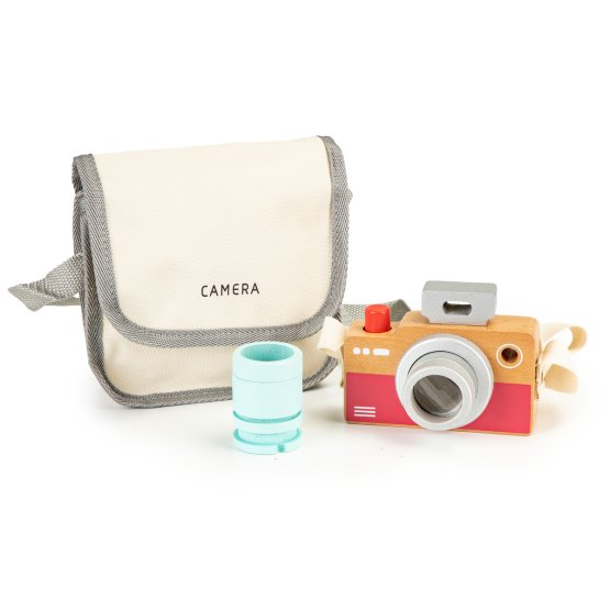 Dětský dřevěný fotoaparát s kaleidoskopem