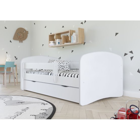 BAZAR - Dětská postel se zábranou Ourbaby - bílá 180x80 cm