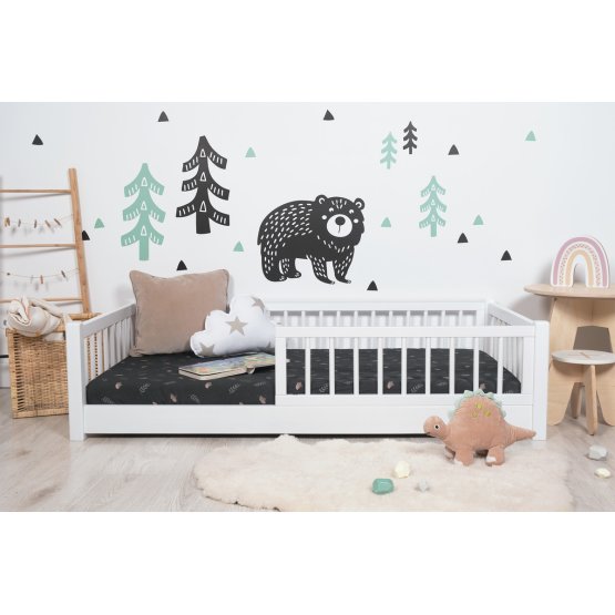 BAZAR - Dětská nízká postel Montessori Ourbaby - bílá 140x70 cm 