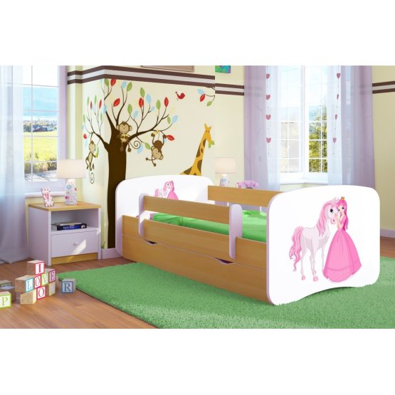 Dětská postel se zábranou Ourbaby - Princezna s koníkem