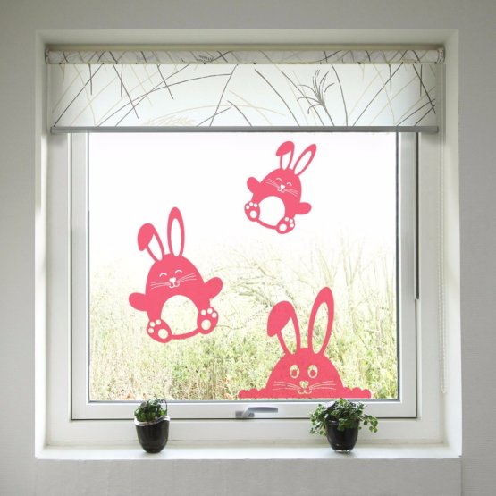 Velikonoční dekorace na okno - Zajíčci