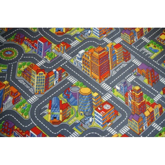 Dětský koberec BIG CITY - šedý