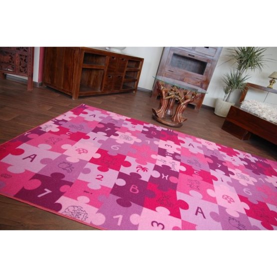 Dětský koberec Puzzle - fialový