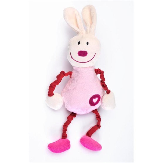 Edukační plyšová hračka Sensillo králíček s pískátkem Růžová