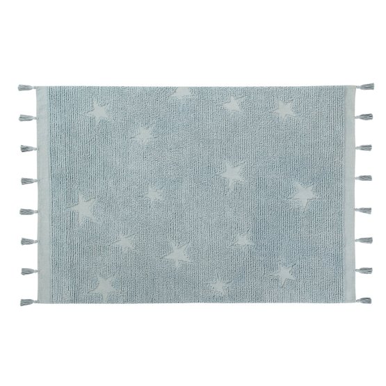 Bavlněný koberec Hippy Stars - Aqua blue