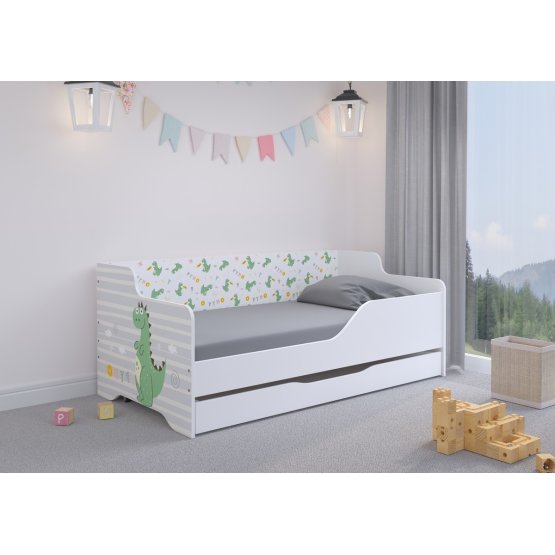 Dětská postel se zády LILU  160 x 80 cm - Dino
