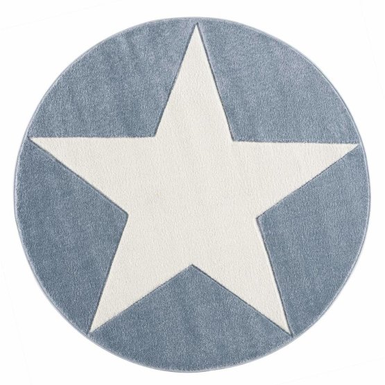 Dětský koberec STAR modrá/bílá
